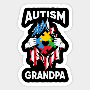 Autism Grandpa Autism Awareness Gift for Birthday, Mother's Day, Thanksgiving, Christmas Sticker